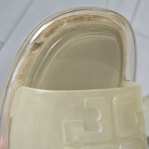 Tory Burch Women's Size 5B Ivory Logo Bubble Jelly Slide Sandal Shoes. - Picture 10 of 15